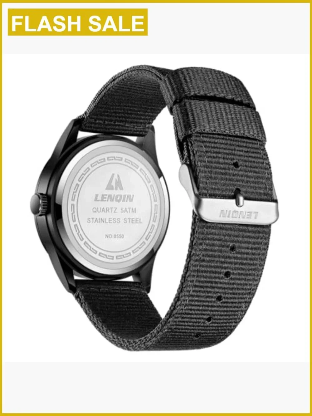 Men's Military Analog Quartz Watch Nylon Strap Date Luminous 42mm